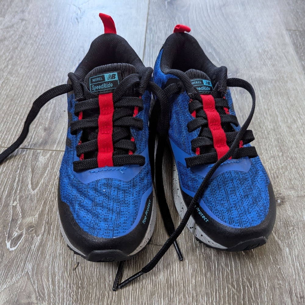 New Balance Nitro Speed Ride Fuel Core Boys Shoes Size 11 Blue Red Black